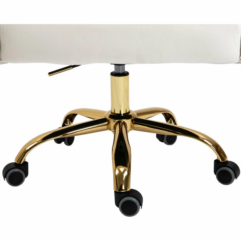 Best Sale ๐ Meridian Furniture Arden Swivel And Adjustable Velvet Office Chair, Cream, Rich Gold Base ๐คฉ - Image 10
