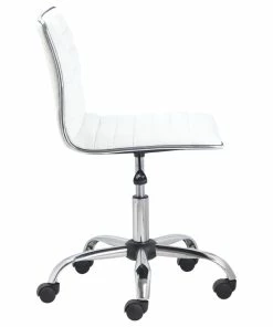 Outlet ๐ Btexpert Filipe Low-Back Armless Office Chair, White And Chrome ๐