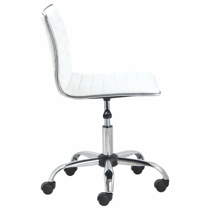 Outlet ๐ Btexpert Filipe Low-Back Armless Office Chair, White And Chrome ๐