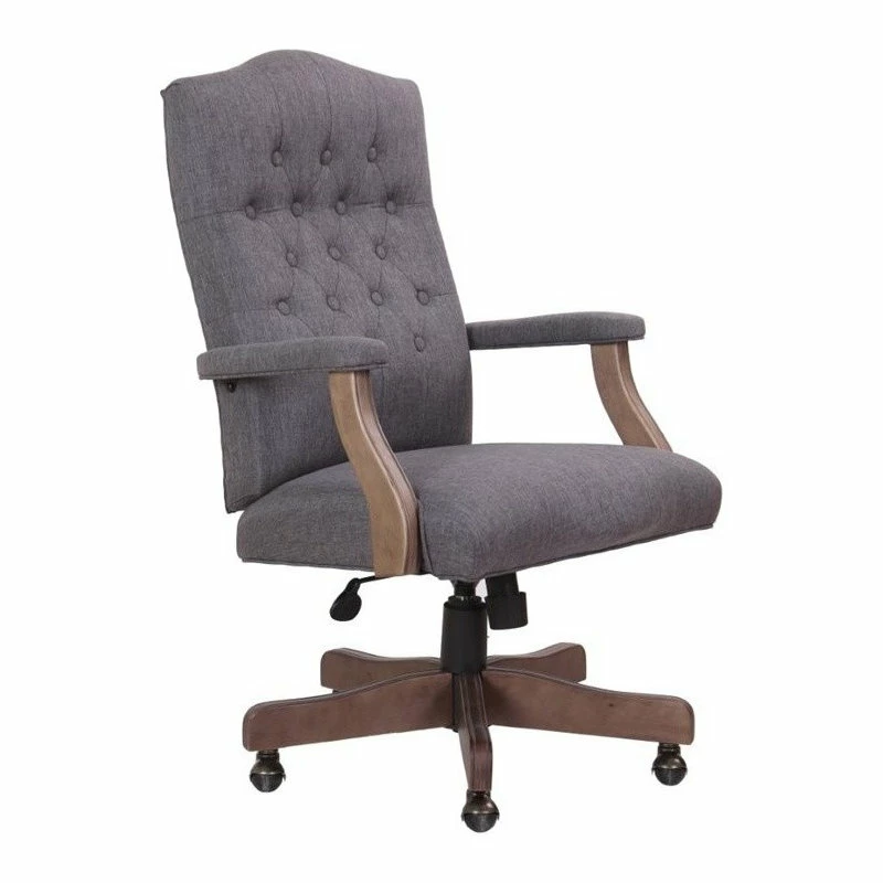 Budget ๐ Boss Office Products Boss Refined Rustic Executive Chair In Slate Gray Commercial Grade ๐งจ