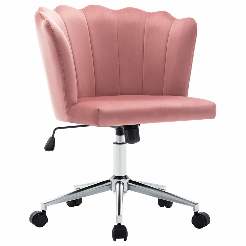 Cheap ๐งจ Duhome Elegant Lifestyle Seashell Channel Tufted Velvet Task Chair, Pink-Silver Base ๐