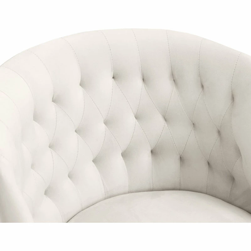 Best Sale ๐ Meridian Furniture Arden Swivel And Adjustable Velvet Office Chair, Cream, Rich Gold Base ๐คฉ - Image 7