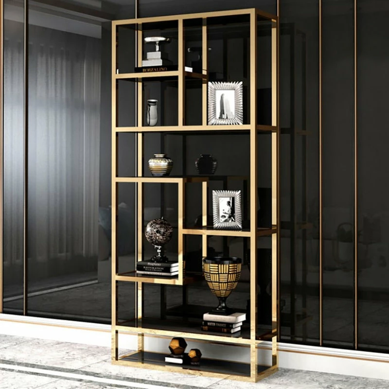 Best deal ๐ Homary Luxury Display Geometric Bookshelf In Gold&Black ๐ - Image 6