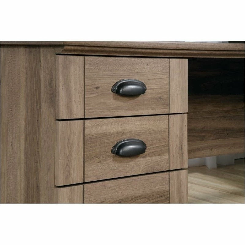 Best reviews of ๐ฏ Sauder Harbor View Contemporary Wood L Shaped Computer Desk In Salt Oak โญ - Image 4