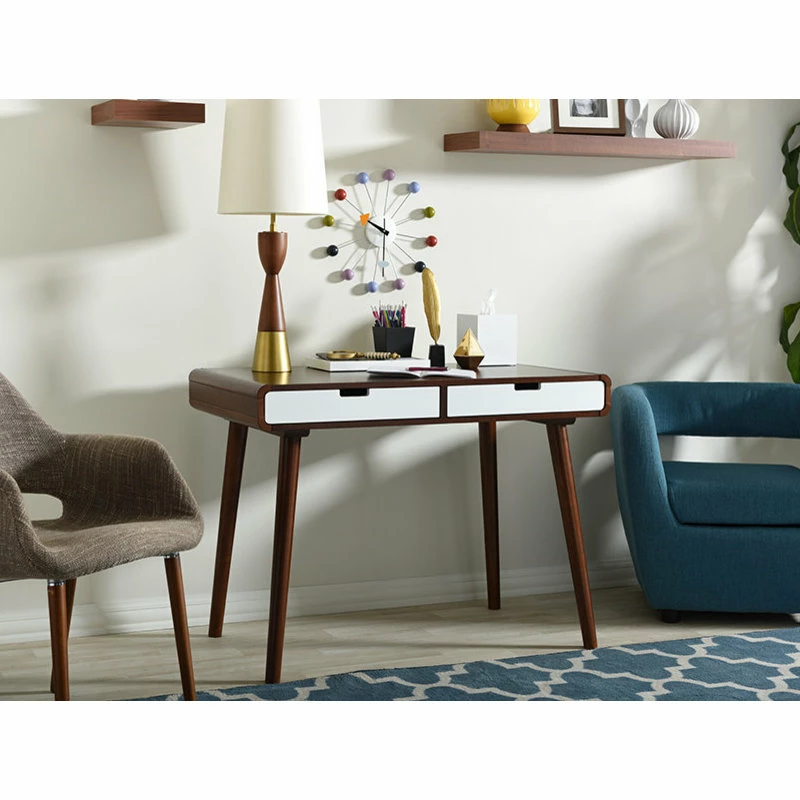 Wholesale ๐ Baxton Studio Casarano Wood Home Office Writing Desk, White And Brown โ - Image 5