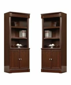Buy 🎁 Sauder (Set Of 2) Library Bookcase With Doors In Cherry 🔔