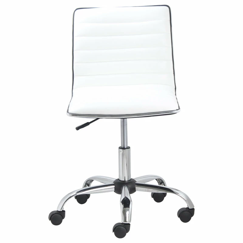 Outlet ๐ Btexpert Filipe Low-Back Armless Office Chair, White And Chrome ๐ - Image 3