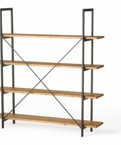 Cheap ๐ฅฐ GDFStudio Elizabeth Industrial 4 Shelf Firwood Bookcase โ