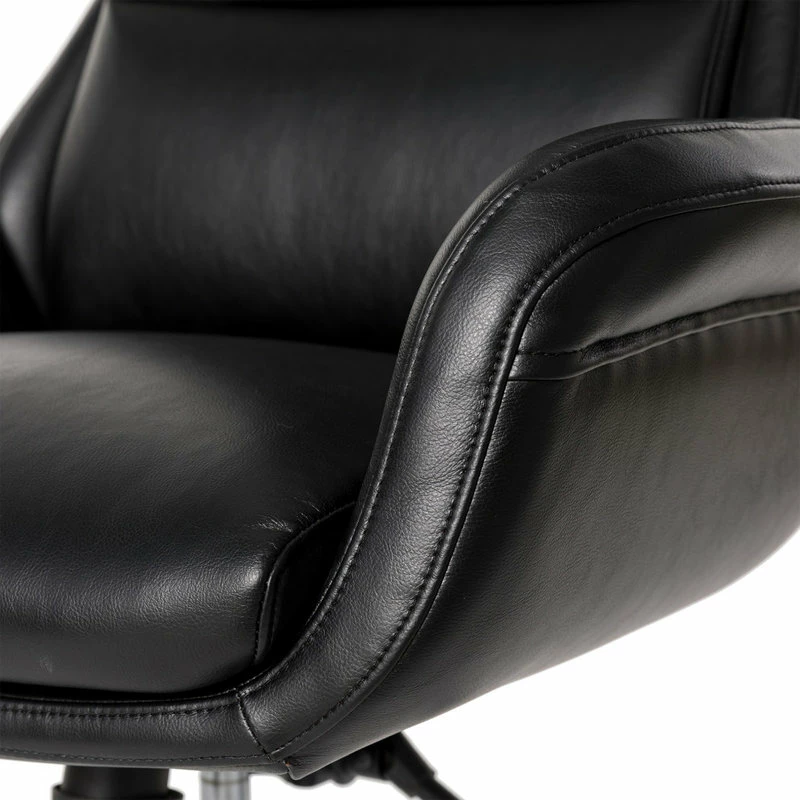 Brand new ๐ Glitzhome Mid-Century Modern Air Leatherette Adjustable Swivel High Back Office, Black ๐ - Image 15