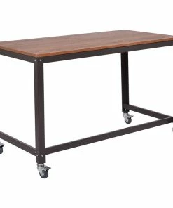 Top 10 🌟 Costway Rolling Computer Desk Metal Frame PC Laptop Table Wood Top Workstation 🔥
