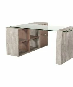 Discount 🤩 Vig Furniture Inc. Nova Domus Boston Modern Glass And Concrete Reversible Desk 🔔