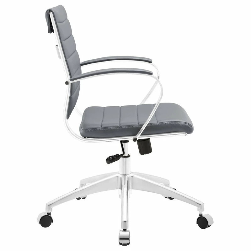 Deals โ LexMod Jive Mid Back Faux Leather Office Chair, Gray ๐งจ - Image 3