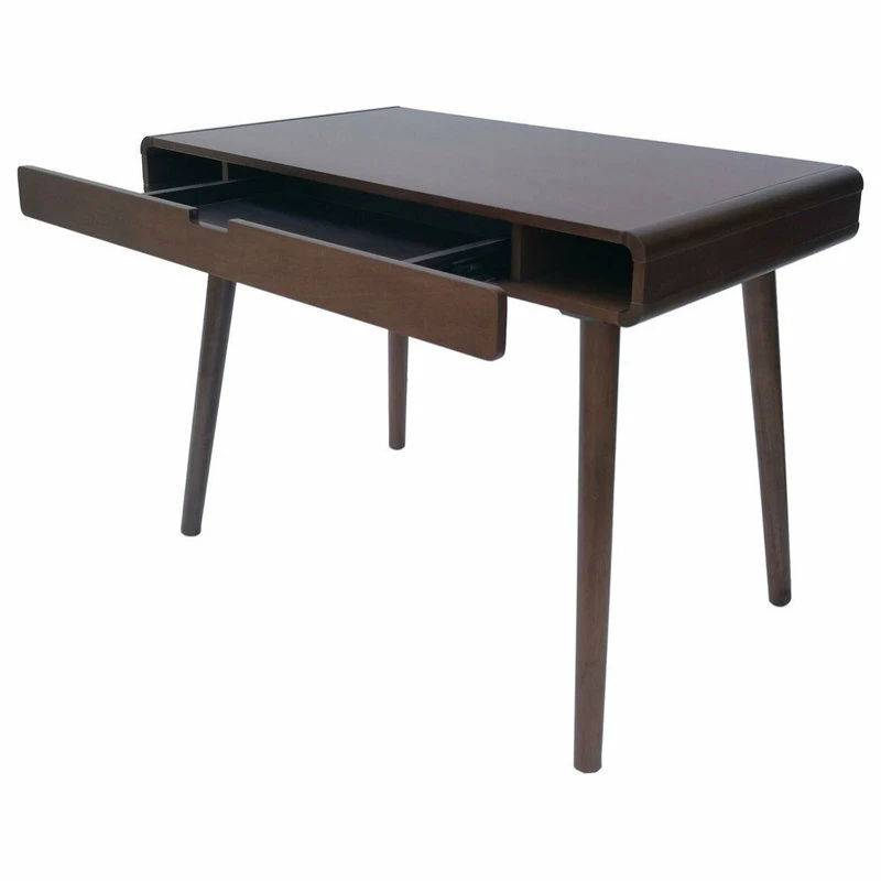 Outlet โจ GDFStudio GDF Studio Rex Mid Century Rubberwood Writing Desk, Medium Brown ๐ - Image 4