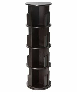 Wholesale 🎉 FLINT GARDEN INC 4-Shelf 51.57 In Tall Revolving Bookcases, Dark Walnut ✔️