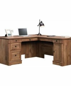 Best reviews of 🎉 Sauder Palladia Contemporary Wood L-Shape Computer Desk In Vintage Oak ❤️