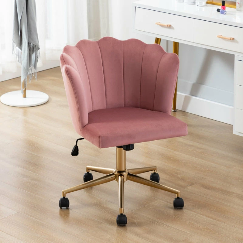 Hot Sale ๐ฅฐ Duhome Elegant Lifestyle Seashell Channel Tufted Velvet Task Chair, Pink โจ - Image 2