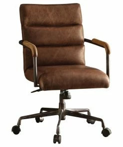 Wholesale 🎁 Acme Furniture Harith Top Grain Leather Office Chair, Retro Brown, Retro Brown ❤️