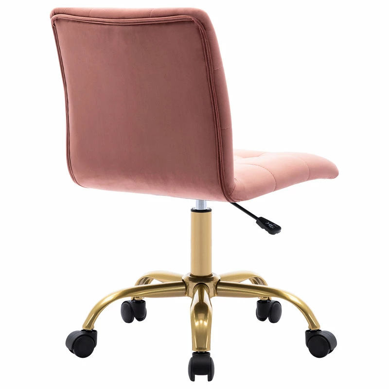Flash Sale ๐ Duhome Elegant Lifestyle Square Tufted Desk Rolling Chair, Pink-Velvet โจ - Image 6