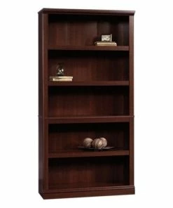 Best Sale 🌟 Sauder 5 Modern Styled Wood Shelf Bookcase In Select Cherry Finish 🔥