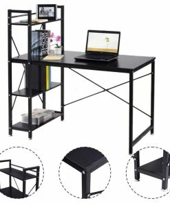 Promo 🥰 Costway Modern Computer Desk With 4-Tier Shelves PC Workstation Study Table ⭐