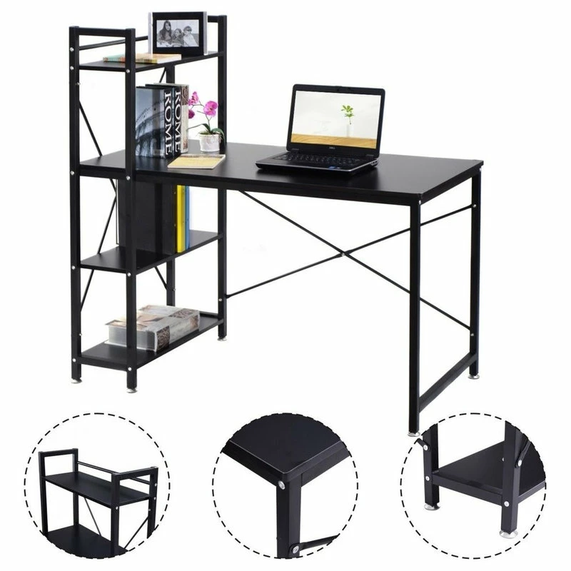 Promo 🥰 Costway Modern Computer Desk With 4-Tier Shelves PC Workstation Study Table ⭐
