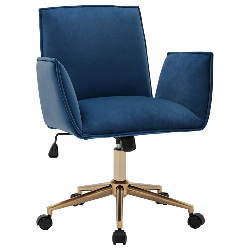 Wholesale π Duhome Elegant Lifestyle Flared Armrest Velvet Task Chair, Dark Blue π