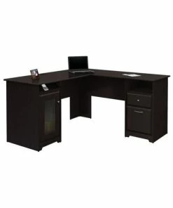 Discount 👏 Bush Business Furniture Cabot L Shaped Computer Desk With Storage In Espresso Oak - Engineered Wood 👍