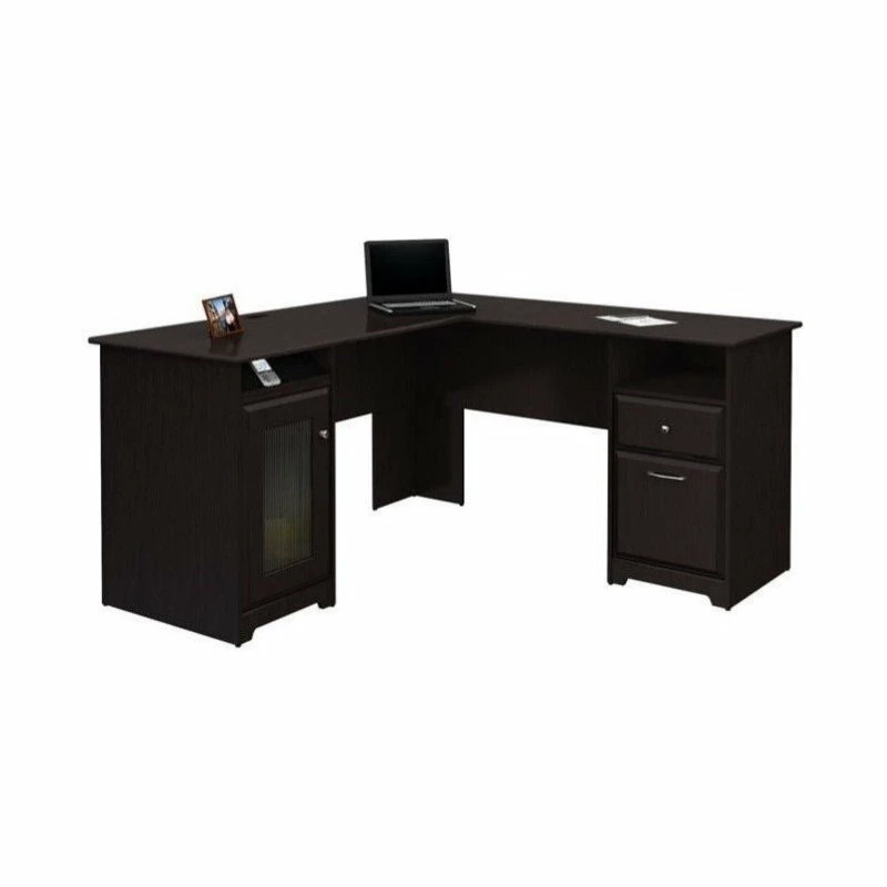 Discount ๐ Bush Business Furniture Cabot L Shaped Computer Desk With Storage In Espresso Oak - Engineered Wood ๐