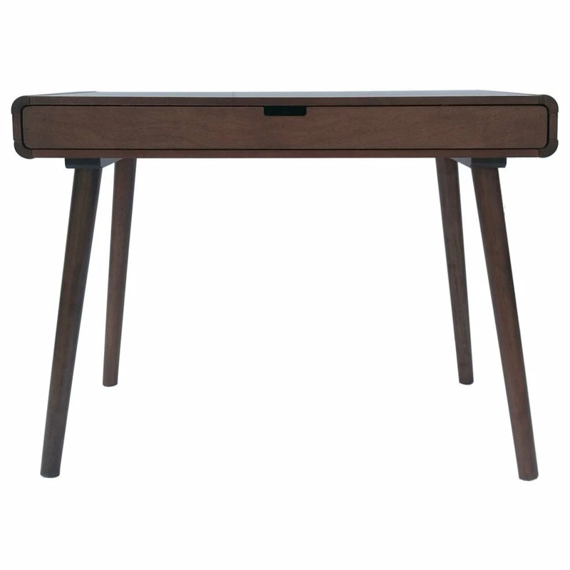 Outlet โจ GDFStudio GDF Studio Rex Mid Century Rubberwood Writing Desk, Medium Brown ๐ - Image 5