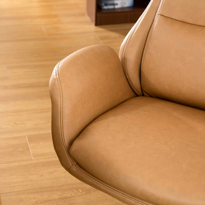 Promo ๐ฏ Glitzhome Mid-Century Modern Air Leatherette Adjustable Swivel High Back Office, Camel ๐ - Image 12