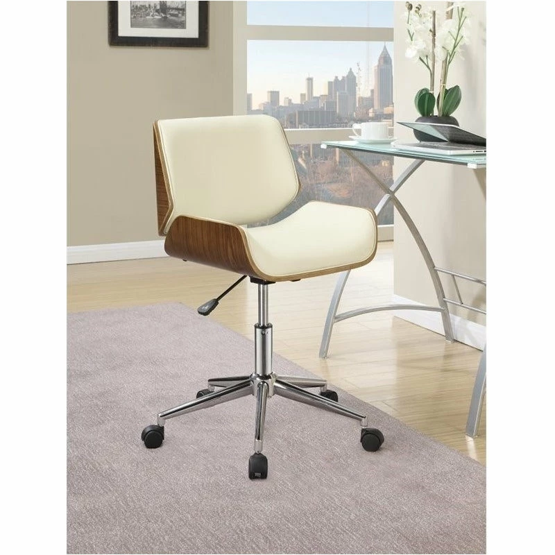 Cheapest ๐งจ Coaster Home Furnishings Coaster Contemporary Leatherette Office Chair, White โค๏ธ - Image 3