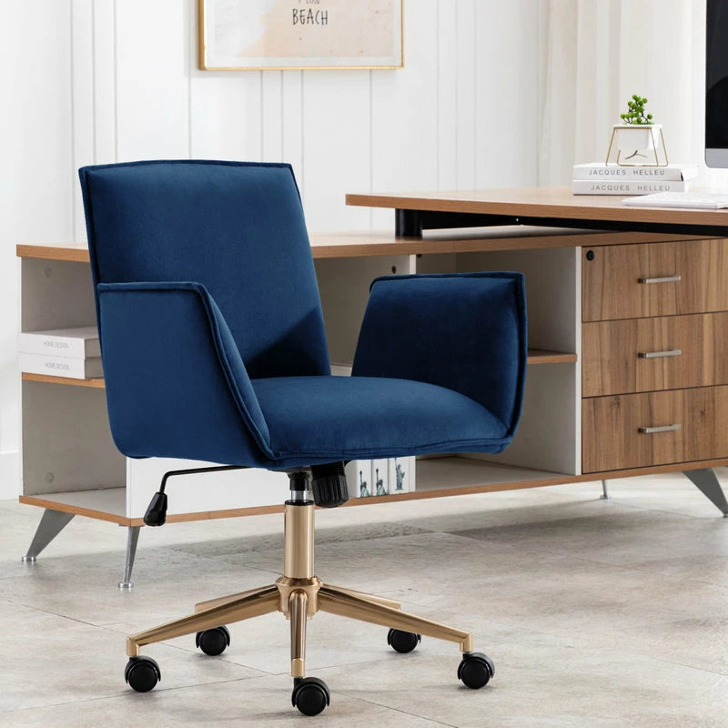 Wholesale π Duhome Elegant Lifestyle Flared Armrest Velvet Task Chair, Dark Blue π - Image 7