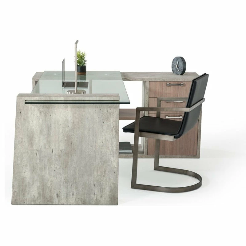 Discount ๐คฉ Vig Furniture Inc. Nova Domus Boston Modern Glass And Concrete Reversible Desk ๐ - Image 3