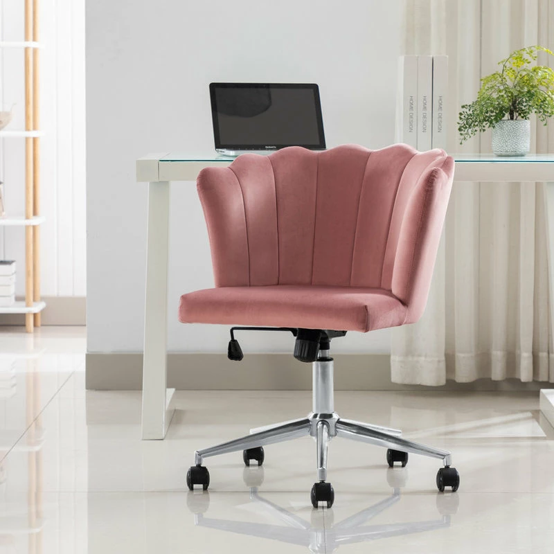 Cheap ๐งจ Duhome Elegant Lifestyle Seashell Channel Tufted Velvet Task Chair, Pink-Silver Base ๐ - Image 7