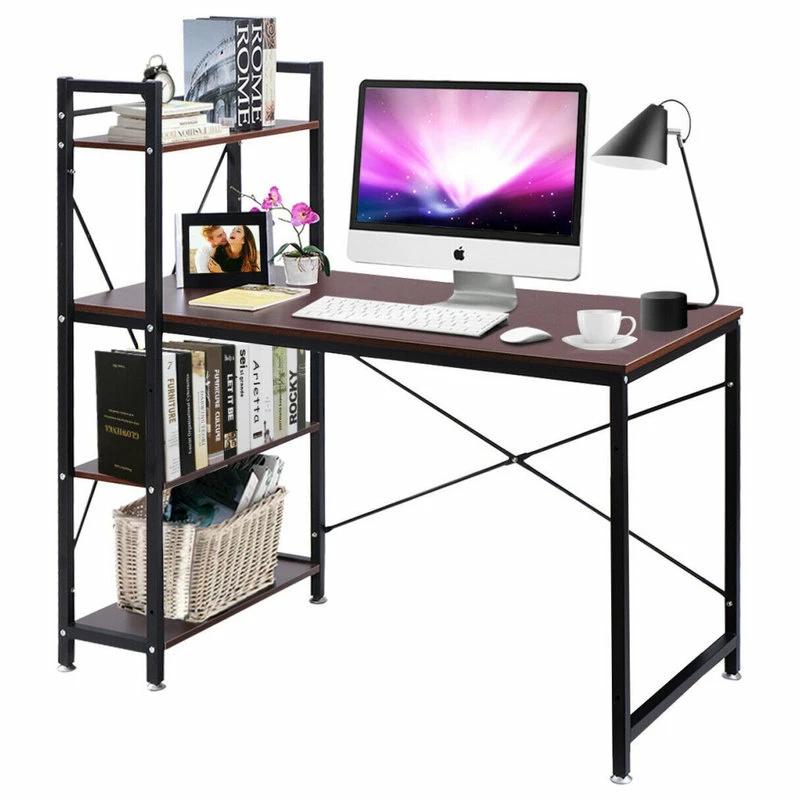 Discount โ๏ธ Costway Modern Computer Desk With 4-Tier Shelves PC Study Table Home Office ๐ฏ