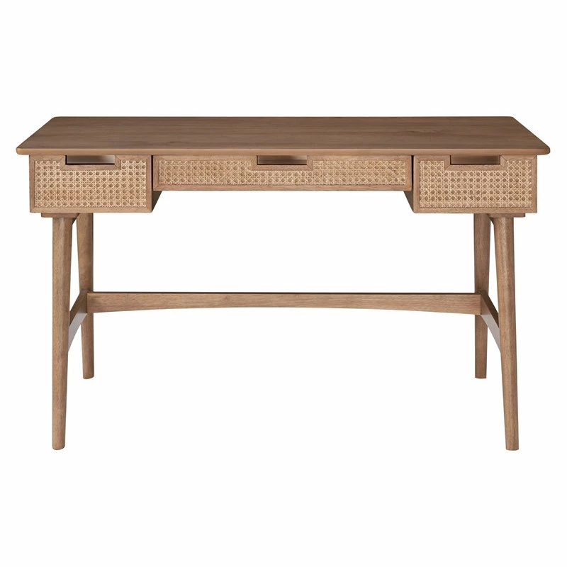 Best deal π Linon Home Decor Products Linon Luca Rattan Wood Desk In Natural π - Image 5