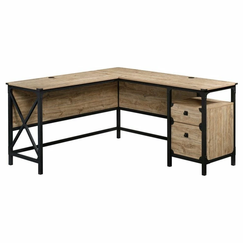 Coupon โญ Sauder Steel River Engineered Wood And Metal L-Shaped Desk In Milled Mesquite ๐ฅ