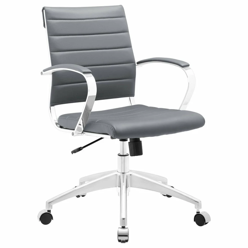 Deals โ LexMod Jive Mid Back Faux Leather Office Chair, Gray ๐งจ