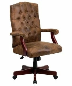 Buy ๐ Flash Furniture Bomber Brown Classic Executive Swivel Office Chair 802-BRN-GG ๐ฅ