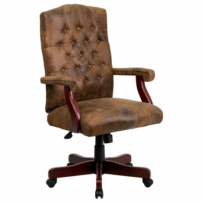 Buy ๐ Flash Furniture Bomber Brown Classic Executive Swivel Office Chair 802-BRN-GG ๐ฅ