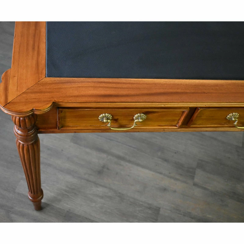 Outlet ๐งจ Crafters And Weavers Legacy Solid Mahogany Wood Leather Top Desk, Light Brown Walnut ๐ - Image 5