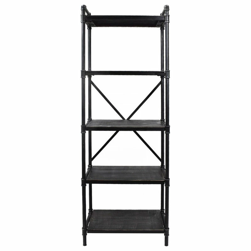 Coupon ๐ GDFStudio Lina Industrial Iron Five Shelf Bookcase, Gray Finish, Pewter Finish ๐งจ