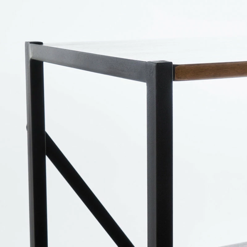 Hot Sale 👍 GDFStudio Relee Modern Industrial 4 Shelf Acacia Wood Slim Bookcase ❤️ - Image 8