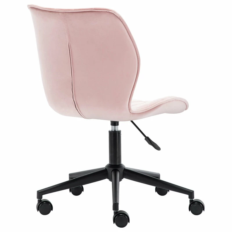 Hot Sale ๐งจ Duhome Elegant Lifestyle Diamond Stitched Black Base Velvet Office Chair, Pink ๐ - Image 5