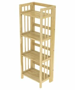 Best Pirce ⭐ Stony Edge Folding Bookcase, 4 Shelves, 16", Natural 😀