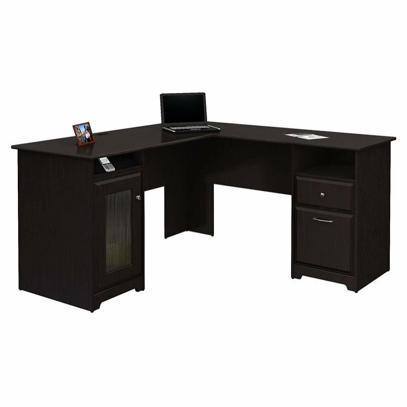 Discount ๐ Bush Business Furniture Cabot L Shaped Computer Desk With Storage In Espresso Oak - Engineered Wood ๐ - Image 2