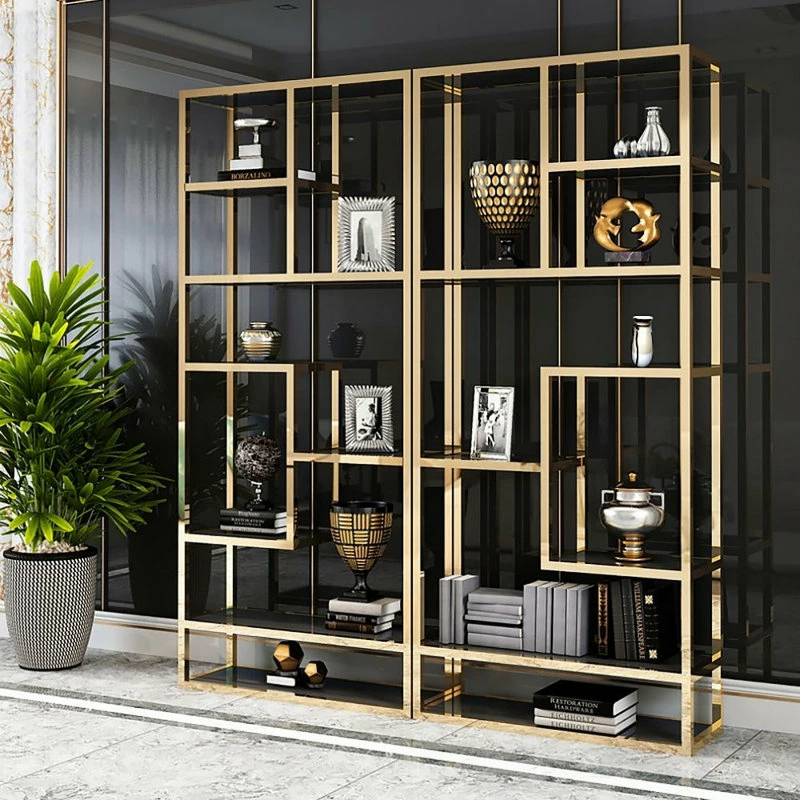 Best deal ๐ Homary Luxury Display Geometric Bookshelf In Gold&Black ๐ - Image 3