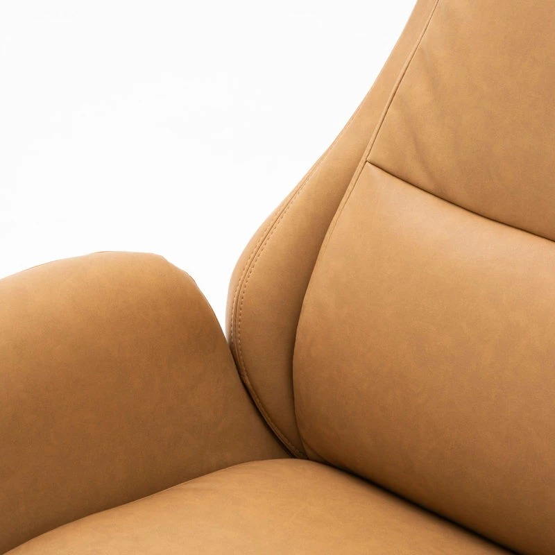 Promo ๐ฏ Glitzhome Mid-Century Modern Air Leatherette Adjustable Swivel High Back Office, Camel ๐ - Image 14