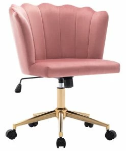 Hot Sale 🥰 Duhome Elegant Lifestyle Seashell Channel Tufted Velvet Task Chair, Pink ✨