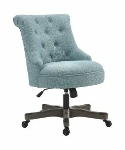 Wholesale ๐ Linon Home Decor Products Linon Sinclair Wood Upholstered Office Chair In Light Blue โจ